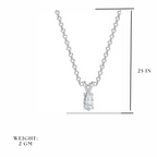 Solitaire Pendant with Silver Plated Chain for Women | Diamond like Brilliance Sparkling Zirconia for that Stunning Shine | Lovely Gift (Silver)