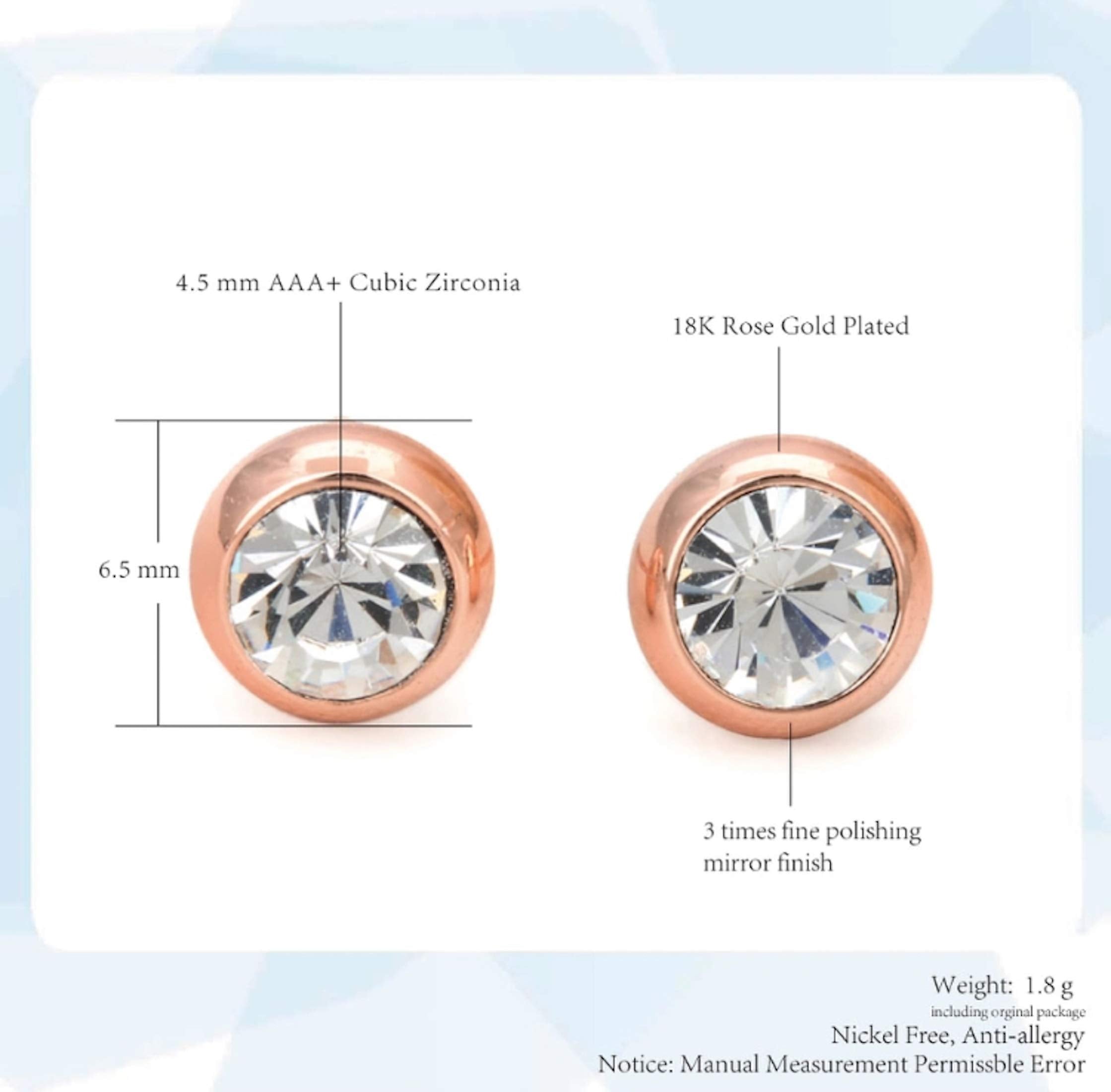 Daily Use, Light Weight Stud Earrings| Rose Gold Plated| Perfect for Baby Girls, Office Goers| Combo Earrings Set