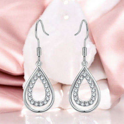 Micro Hollow Water Drop Earrings for Women and Girls Copper Drops & Danglers