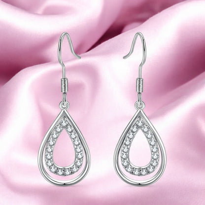 Micro Hollow Water Drop Earrings for Women and Girls Copper Drops & Danglers