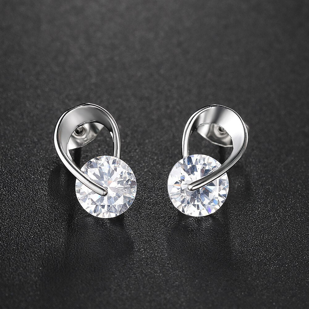 Trendy Silver Plated Zircon Stone Earring for Girls & Women