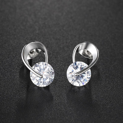 Trendy Silver Plated Zircon Stone Earring for Girls & Women