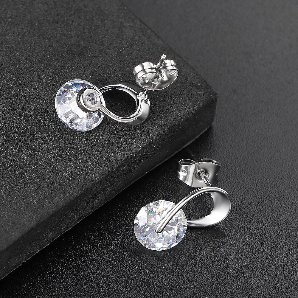 Trendy Silver Plated Zircon Stone Earring for Girls & Women