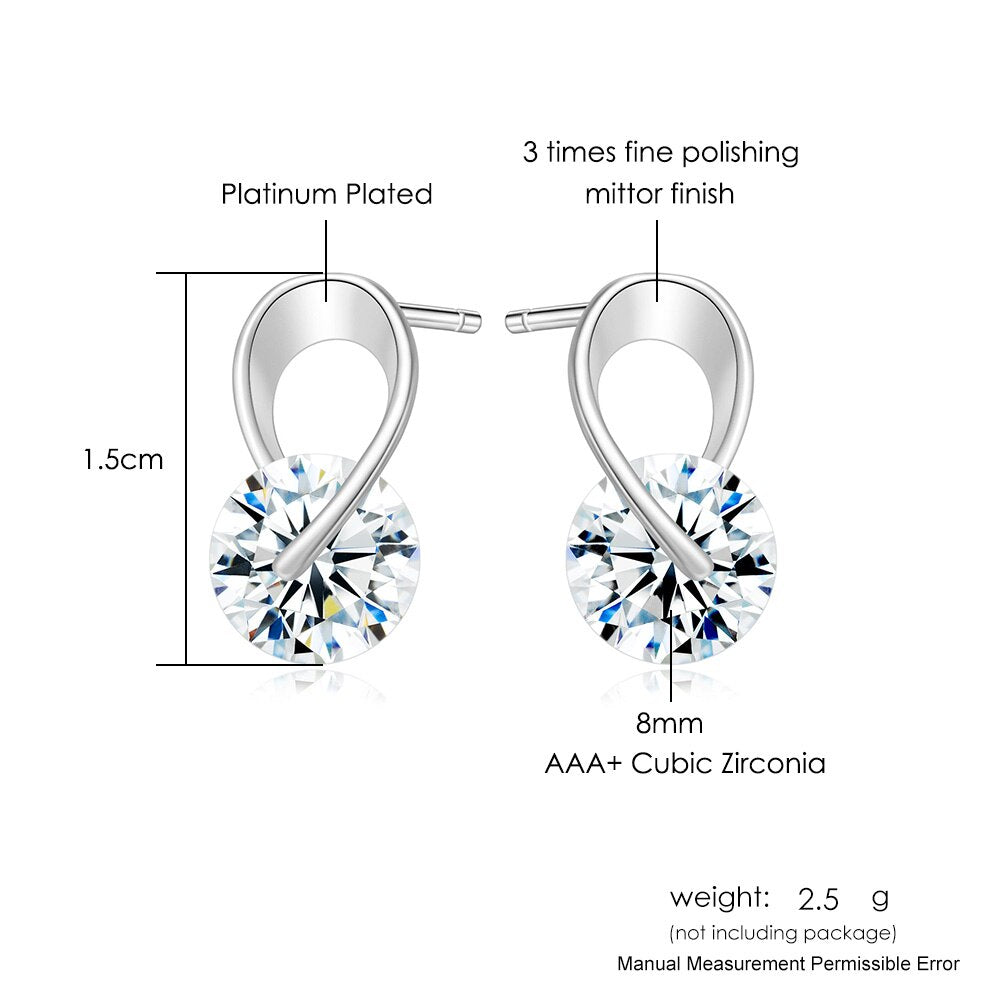 Trendy Silver Plated Zircon Stone Earring for Girls & Women