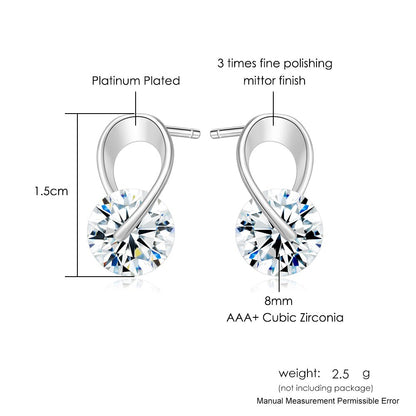 Trendy Silver Plated Zircon Stone Earring for Girls & Women