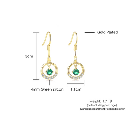 Cubic Zirconia Contemporary Crystal Drop Earrings, Danglers for Women & Girls (Gold)