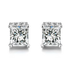 High Quality Square Shape Crystal Stud Earrings for Girls and Women Crystal Copper Stud Earring
