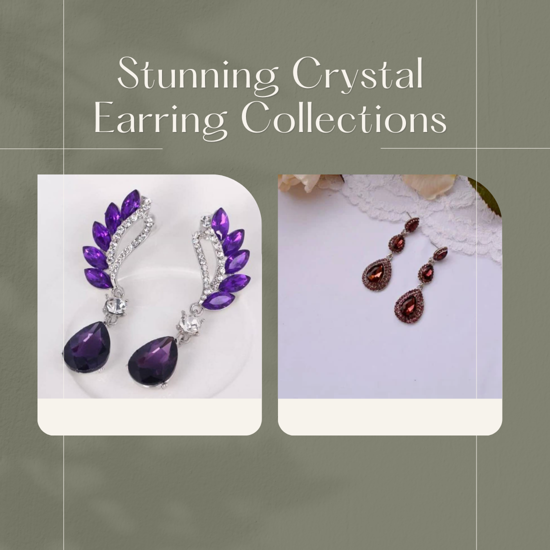 Trendy Rhinestone Crystal Dangle & Drop Statement Earrings, Long Eardrops for Women & Girl (Combo), Purple & Maroon