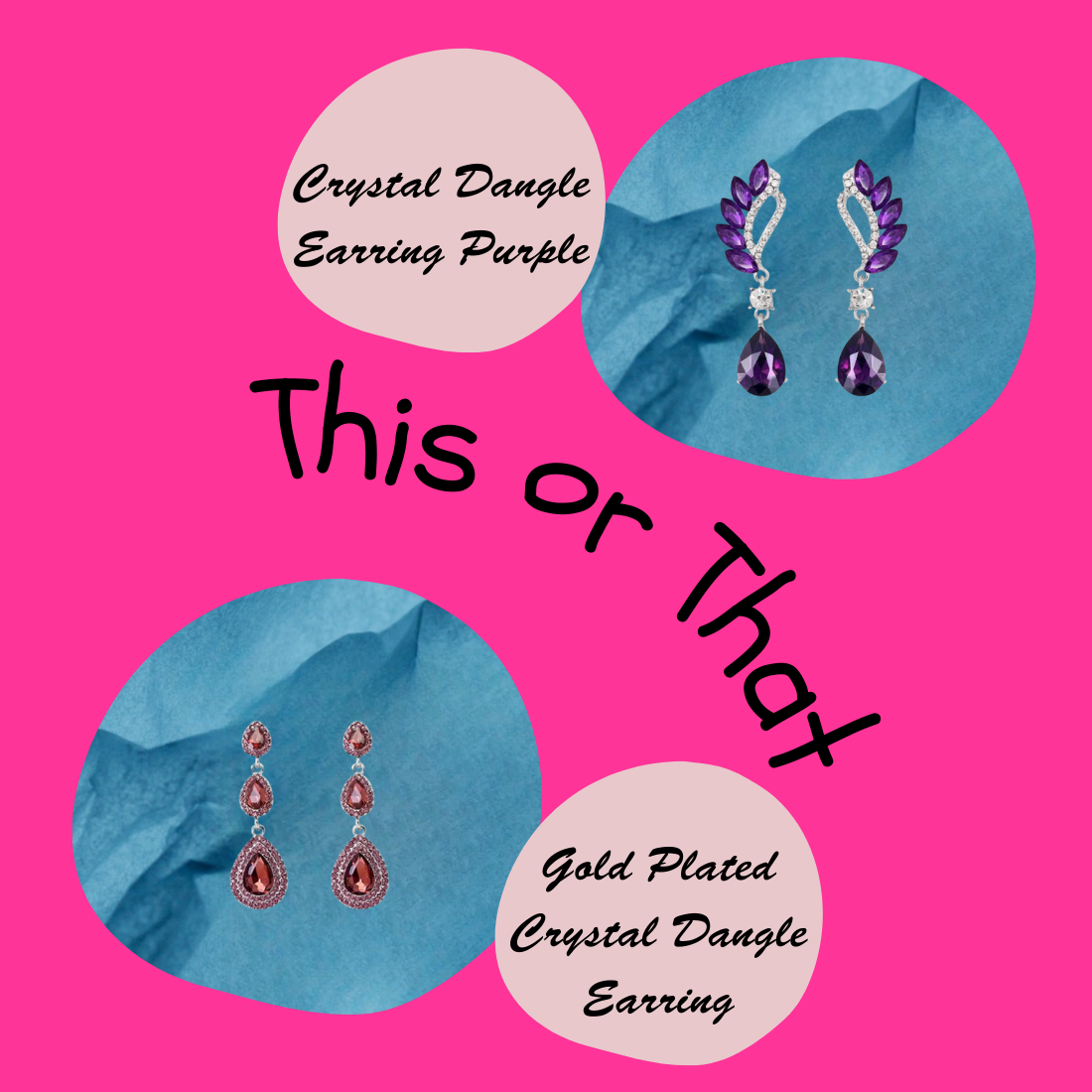 Trendy Rhinestone Crystal Dangle & Drop Statement Earrings, Long Eardrops for Women & Girl (Combo), Purple & Maroon