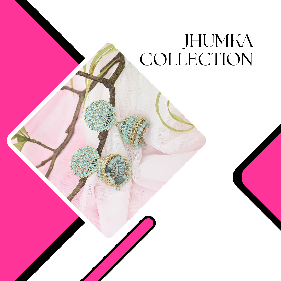 Ethnic Oxidised Jhumka Earrings, Long Hangings Traditional Alloy Jhumki Earrings for Women & Girls, rust-sky blue