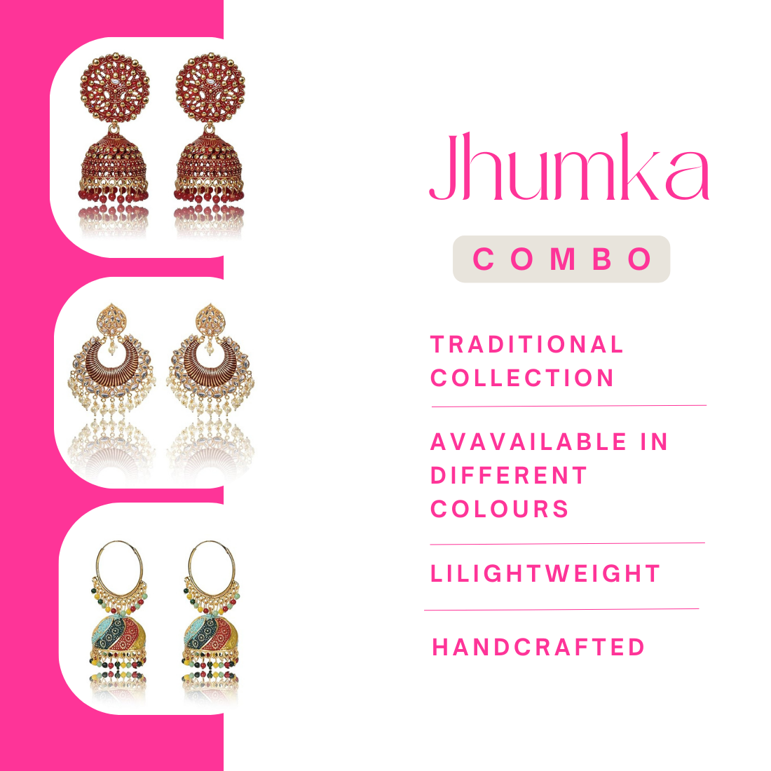 Traditional Jhumka Earrings for Women and Girls, Indian Ethnic Jhumki Earrings, Wedding and Festival Wear