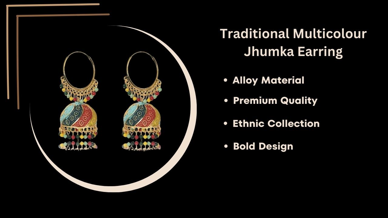 Handmade Alloy Dome Shaped Jhumka Earrings, Ethnic Jhumki Collection for Women and Girls (Combo), Multicolur & Peacock Shaped