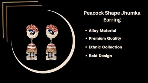 Handmade Alloy Dome Shaped Jhumka Earrings, Ethnic Jhumki Collection for Women and Girls (Combo), Multicolur-Red