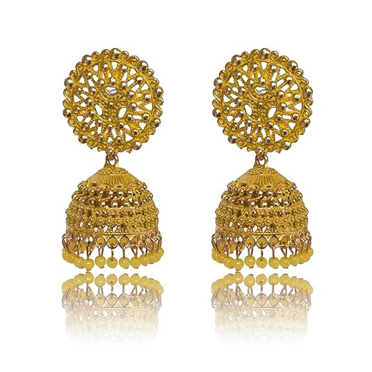 Ethnic Oxidised Jhumka Earring, Long Hangings Traditional Alloy Jhumki Earrings for Women & Girls