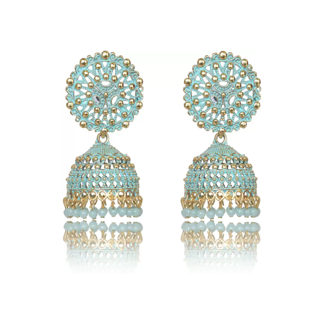 Ethnic Oxidised Jhumka Earring, Long Hangings Traditional Alloy Jhumki Earrings for Women & Girls