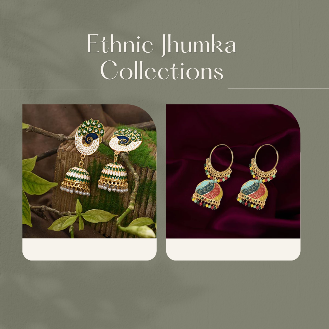 Handmade Alloy Dome Shaped Jhumka Earrings, Ethnic Jhumki Collection for Women and Girls (Combo), Multicolur & Peacock Shaped