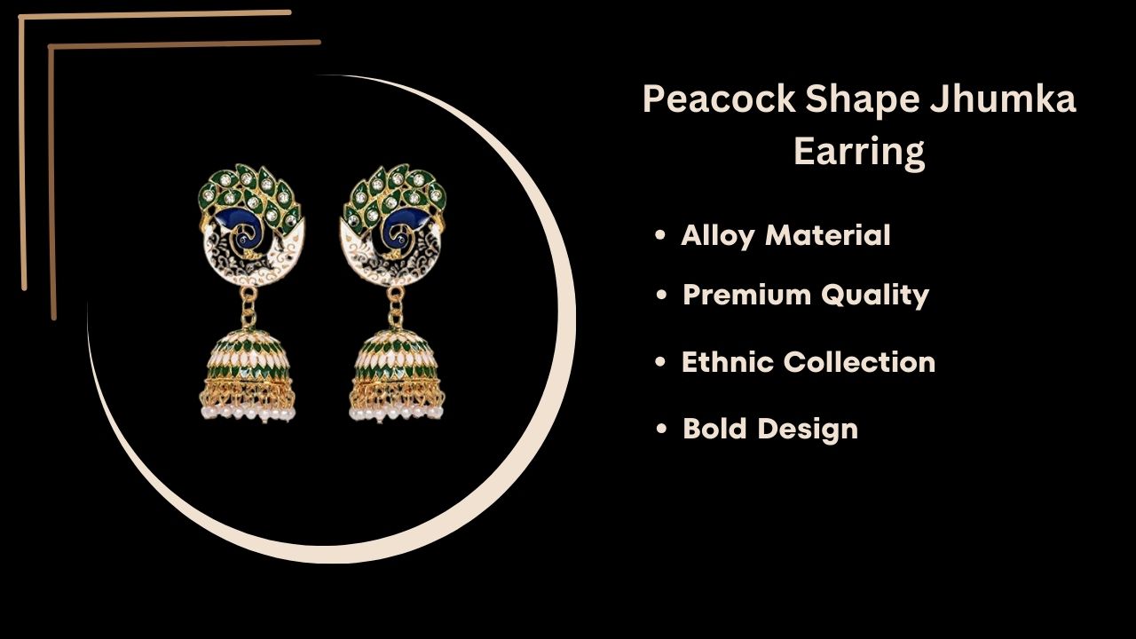 Handmade Alloy Dome Shaped Jhumka Earrings, Ethnic Jhumki Collection for Women and Girls (Combo), Multicolur & Peacock Shaped