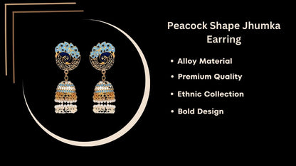 Handmade Alloy Dome Shaped Jhumka Earrings, Ethnic Jhumki Collection for Women and Girls (Combo), Multicolur-Blue