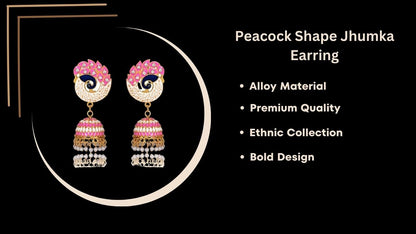 Handmade Alloy Dome Shaped Jhumka Earrings, Ethnic Jhumki Collection for Women and Girls (Combo), Multicolur-Pink