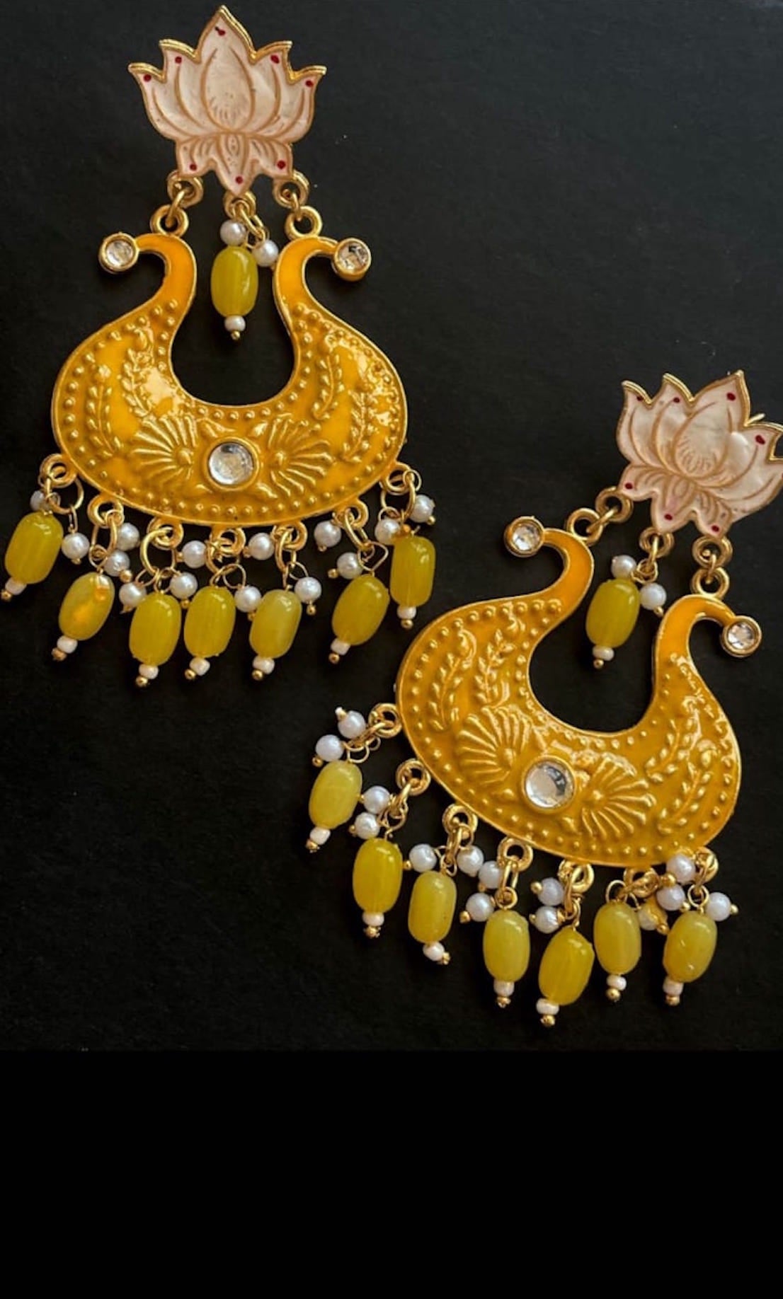 Handmade Ethnic Designer Yellow Floral Jhumka for Women & Girl Jhumki Earring