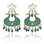 Handmade Ethnic Designer Green Floral Jhumka for Women & Girls Jhumki Earring