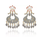 Handmade Ethnic Designer Grey Floral Jhumka for Women & Girls Jhumki Earring