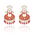 Nilu's Collection Handmade Ethnic Designer Red Floral Jhumka for Women & Girls Jhumki Earring