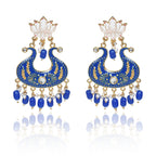 Nilu's Collection Handmade Ethnic Designer Blue Floral Jhumka for Women & Girls Jhumki Earring