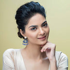 Nilu's Collection Handmade Ethnic Designer Blue Floral Jhumka for Women & Girls Jhumki Earring