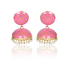 Ethnic Gold Plated Handmade Brass Jhumki/ Jhumka Earrings for Women & Girls (Pink)