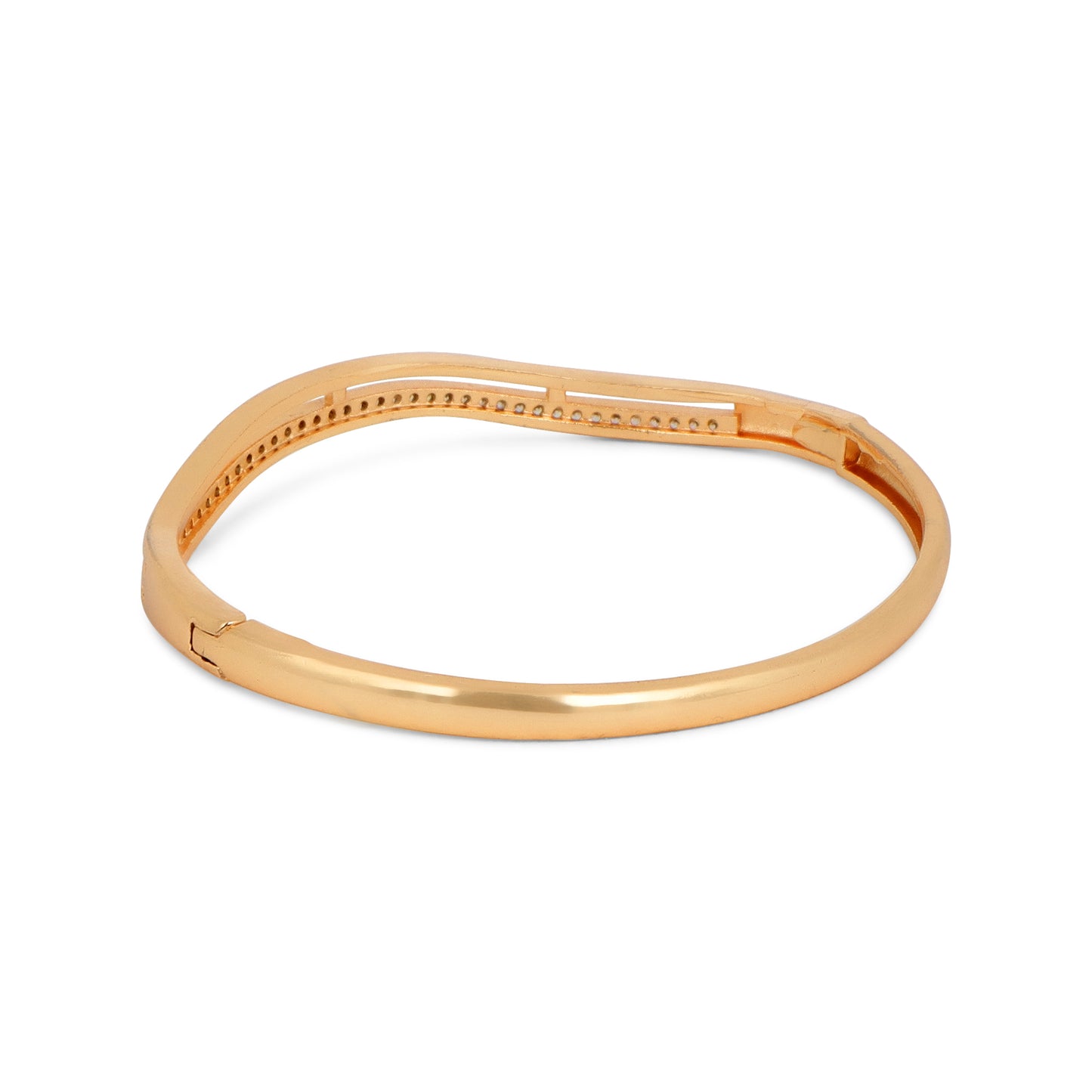 Nilus Collection Rose Gold Plated Kada with Sparkling AD Stones Foe Women And Girls | Anti -Tranish | Anti-Allergy |Office Wear |