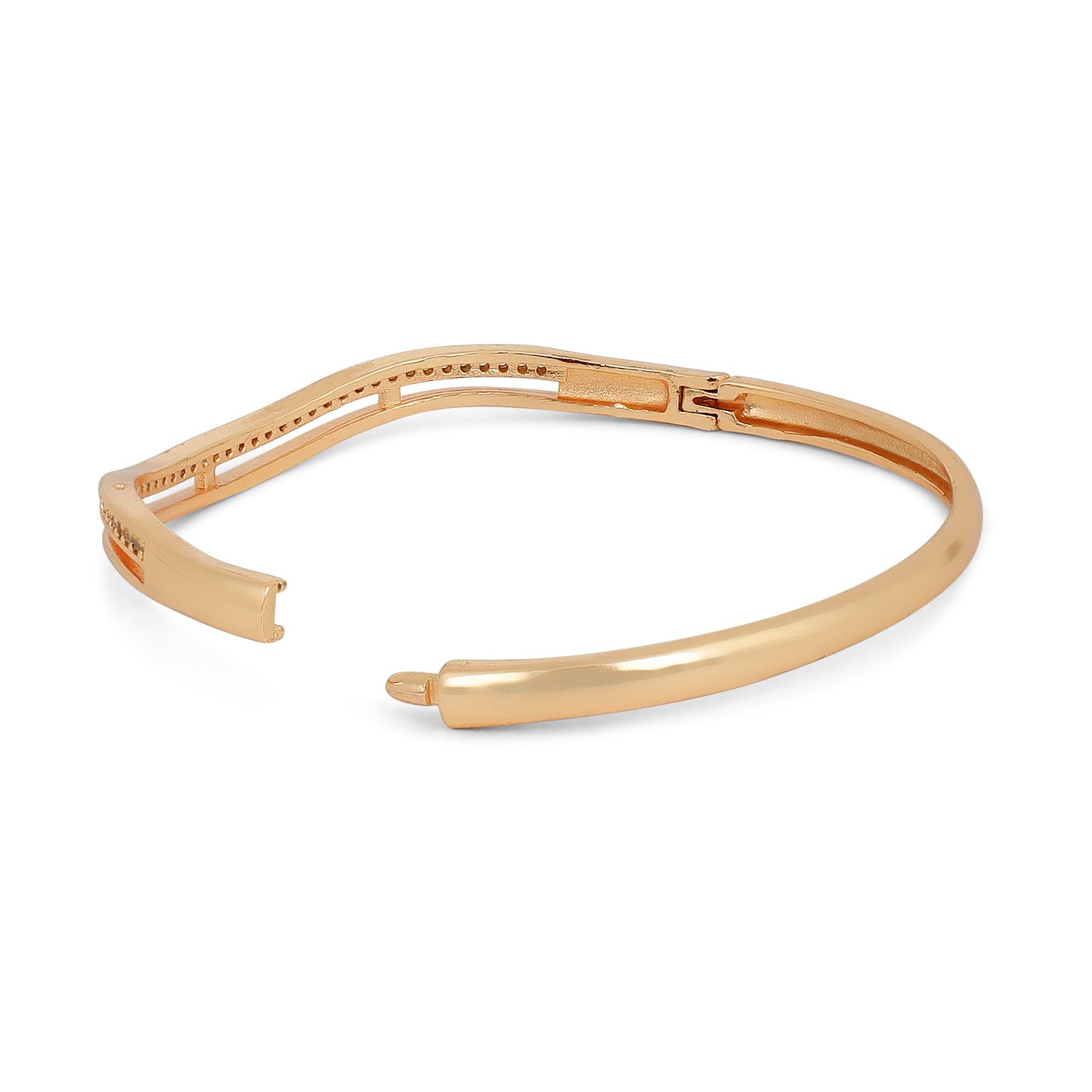 Nilus Collection Rose Gold Plated Kada with Sparkling AD Stones Foe Women And Girls | Anti -Tranish | Anti-Allergy |Office Wear |