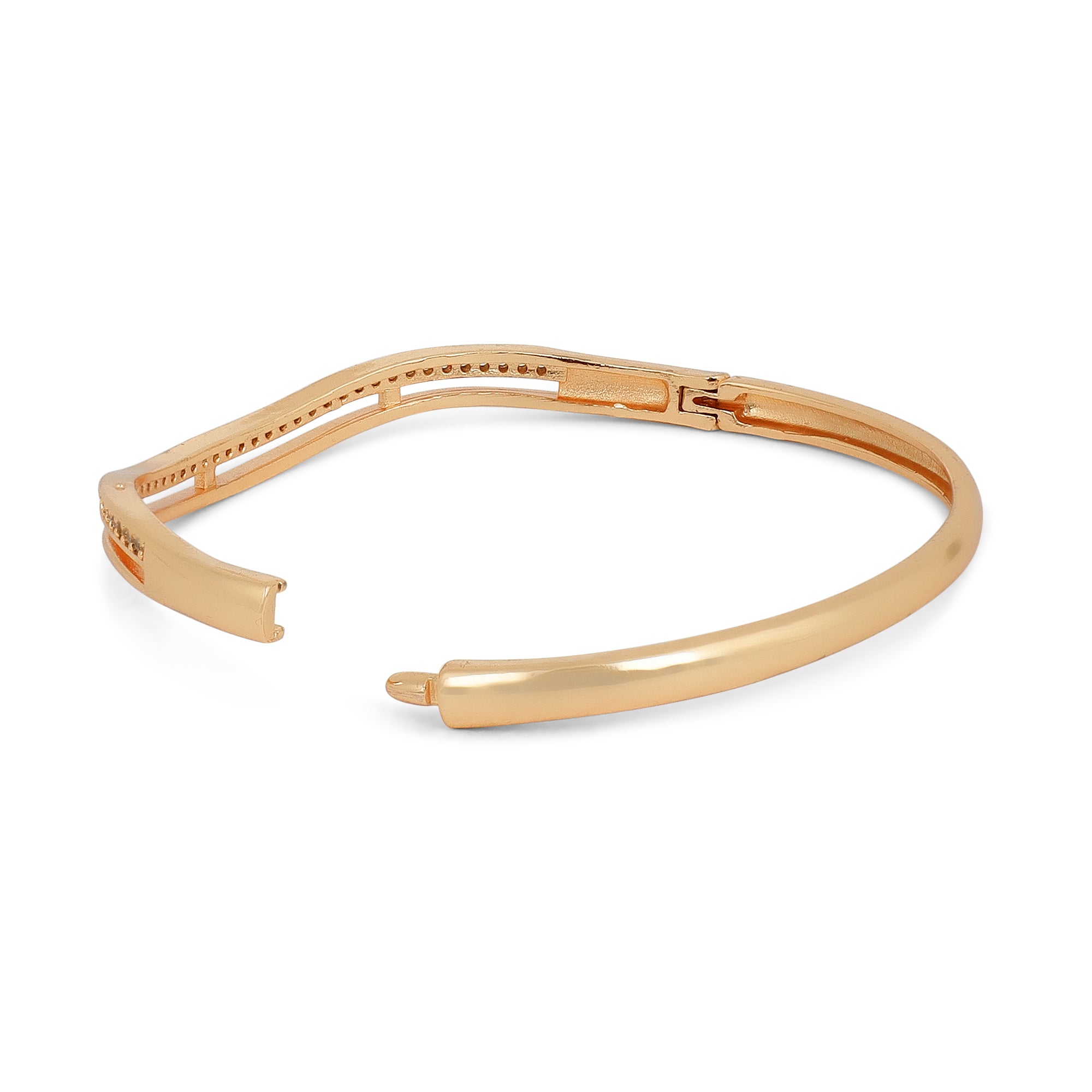 Nilus Collection Rose Gold Plated Kada with Sparkling AD Stones Foe Women And Girls | Anti -Tranish | Anti-Allergy |Office Wear |