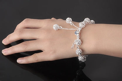 925 Sterling Silver Plated Stylish Adjustable Bracelet for Women & Girls