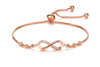Rose Gold Plated Adjustable Charm Bracelet for Women and Girls
