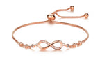 Rose Gold Plated Adjustable Charm Bracelet for Women and Girls
