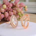 Nilu's Collection Rose Gold Adjustable Finger Ring With American Diamond for Women & Girls