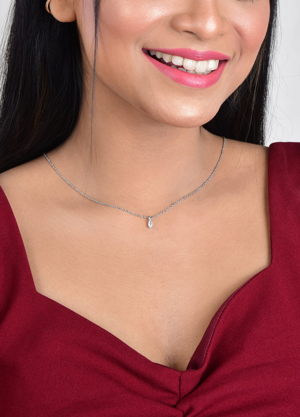 Solitaire Pendant with Silver Plated Chain for Women | Diamond like Brilliance Sparkling Zirconia for that Stunning Shine | Lovely Gift (Silver)