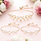 Nilu's Collection Rose Gold Plated Bracelet Set For Women And Girls