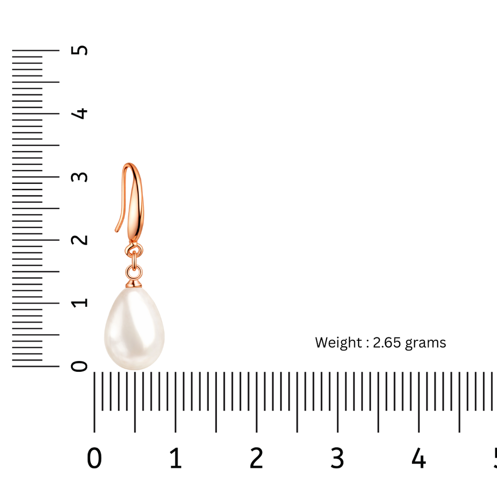 Pearl Pop Rose Gold Plated Drop Earrings For Girls| Value Set Jewellery