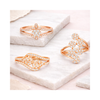 Ring Stacks Value Set For Women And Girls| Rose Gold Plated AD Stone Adjustable Rings
