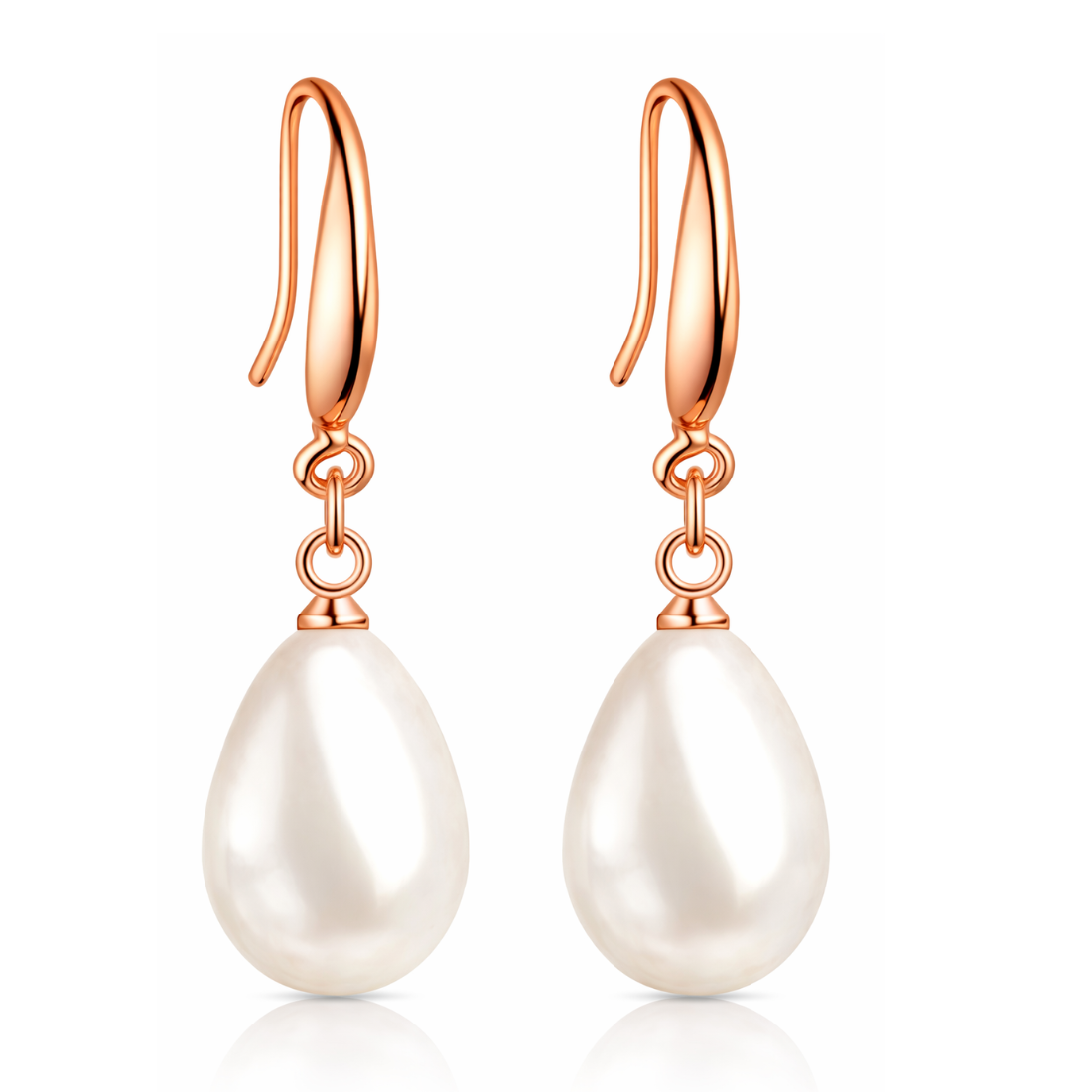White Cherry Pearl Drop Earrings for Women and Girls