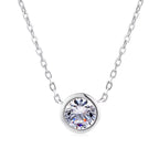Nilu's Collection Silver Plated Pendant Necklace With Round Cut Solitaire Cubic Zirconia Diamond For Women And Girls | Anti-Tarnish | Anti-Allergy | Office Wear