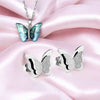 Combo of Butterfly Pendant Necklace with Studsfor Women & Girls | Silver Plated Studs | Birthday & Special Occassion Gift