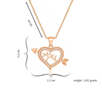 Nilu’s Collection Rose Gold Plated Heart Shape Pendant  for Women and Girls