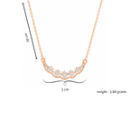 Nilu’s Collection Rose Gold Plated Floral AD Stone Pendant Necklace for Women and Girls