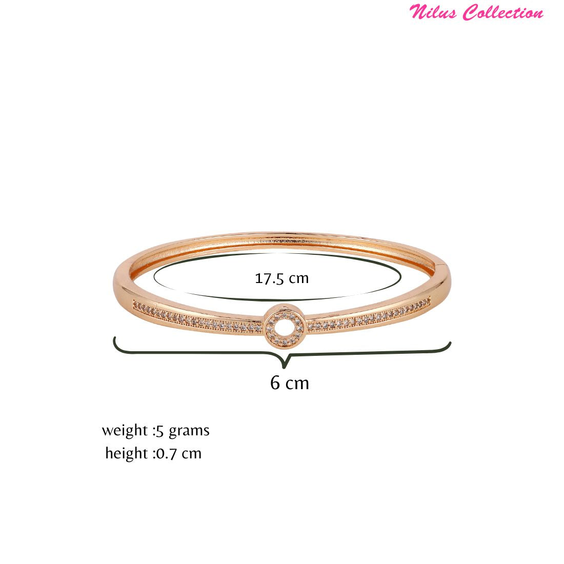 Rose Gold kada  with Sparkling Round Motif with  Sleek & Stylish for women & girls  |Office Wear |  Minimalist Appeal