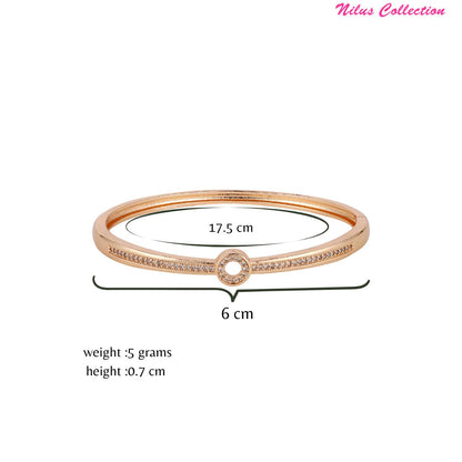 Rose Gold kada  with Sparkling Round Motif with  Sleek & Stylish for women & girls  |Office Wear |  Minimalist Appeal
