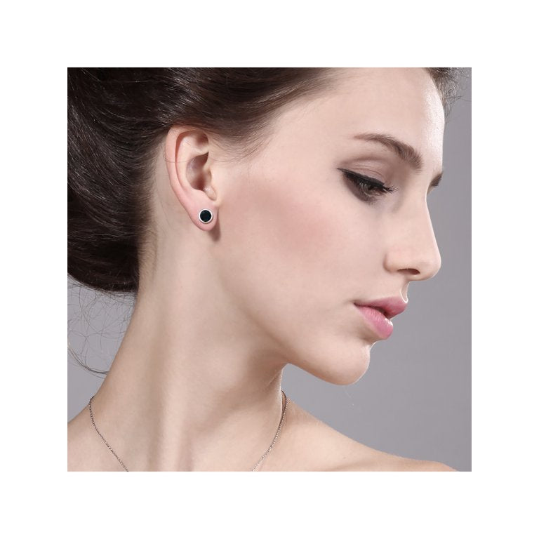 Buy Clara 925 Sterling Silver Black Minimal Stud Earrings Online At Best  Price  Tata CLiQ