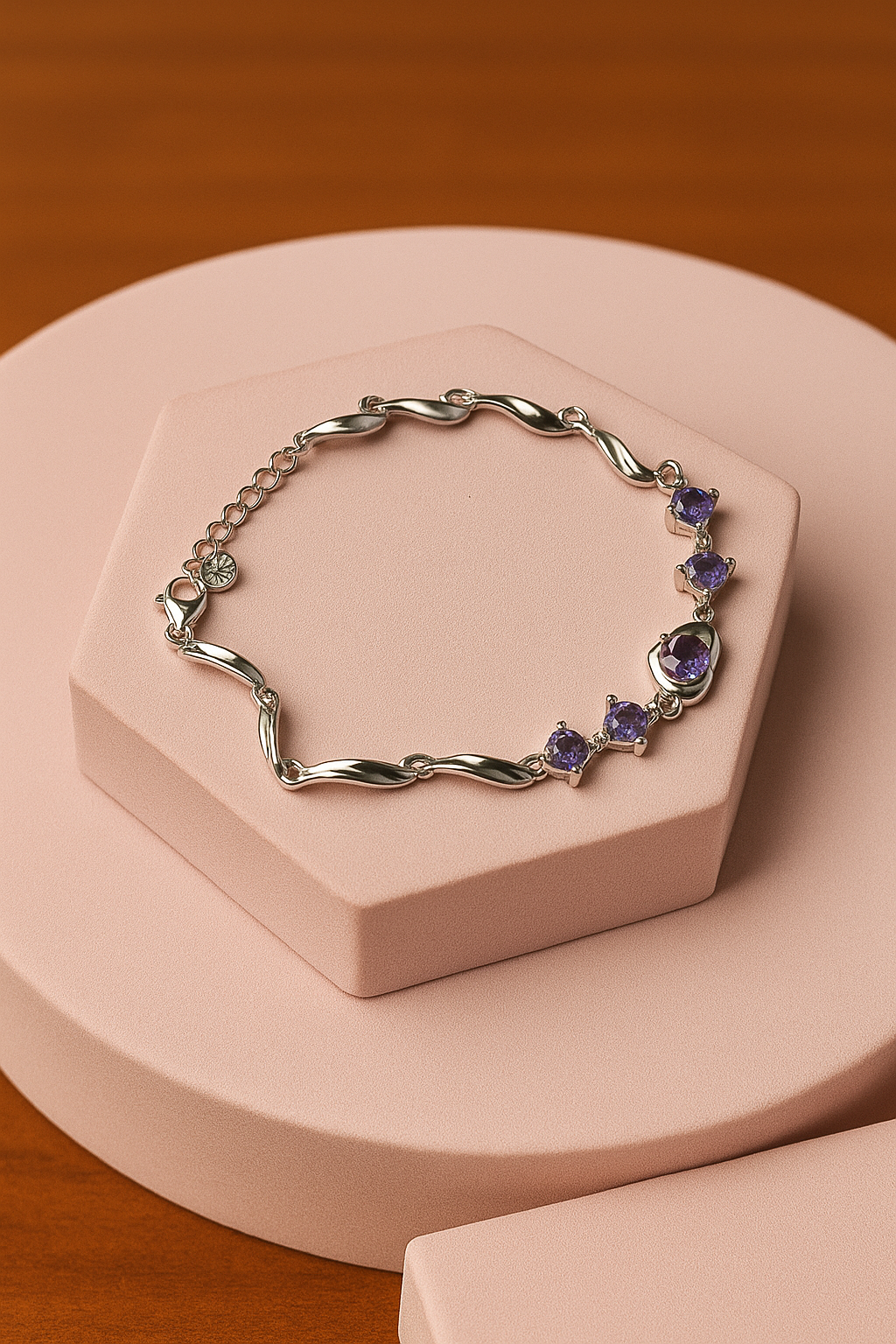 Nilu’s Collection Stylish Silver Jewelry Set for Women – Necklace, Earrings & Bracelet with Modern Wave Design | Elegant Gift Box for Parties, Weddings & Special Occasions